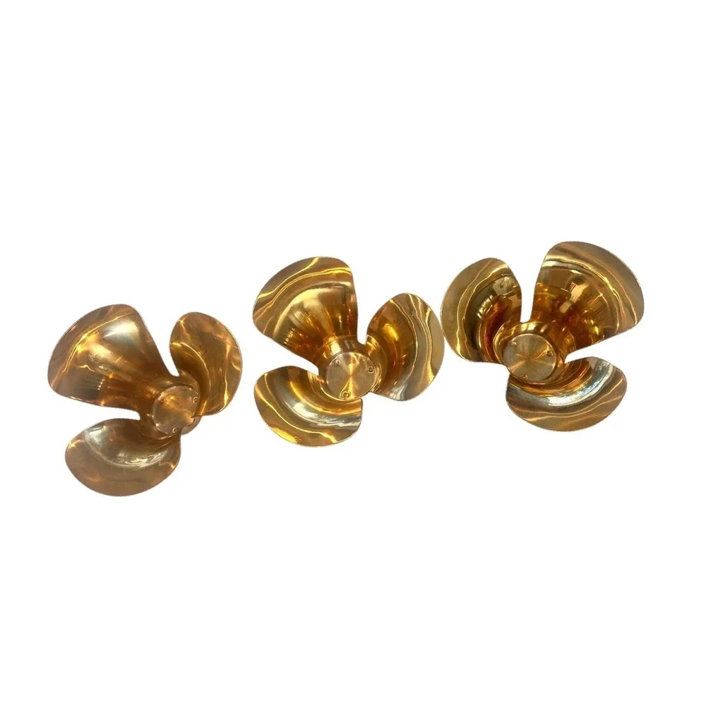 IKEA Stockholm Gold Flower TeaLight Candle Holders Set of 3 Monica Forster Brass
